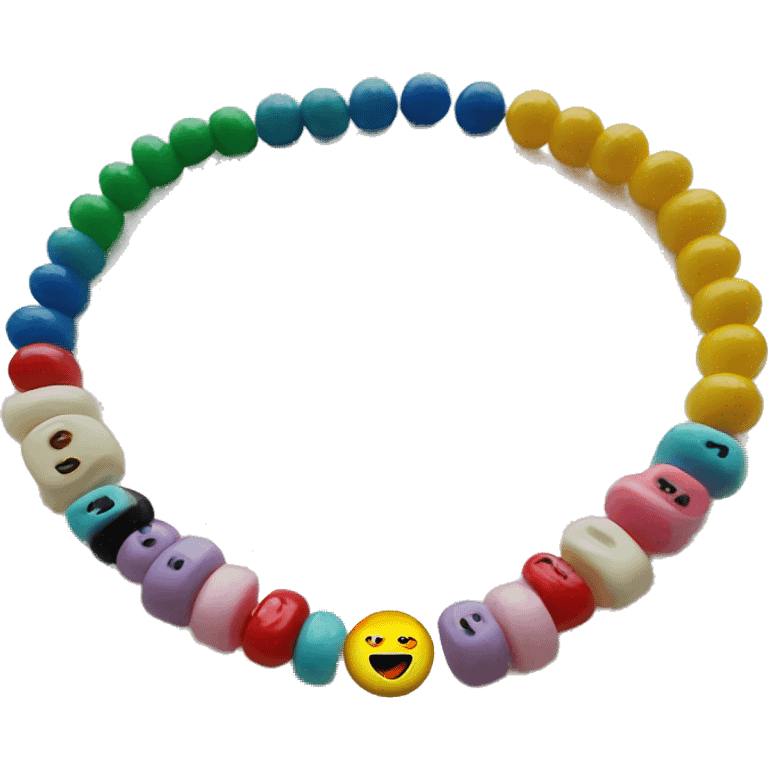 a taylor swift friendship bracelet, colorful beads  emoji