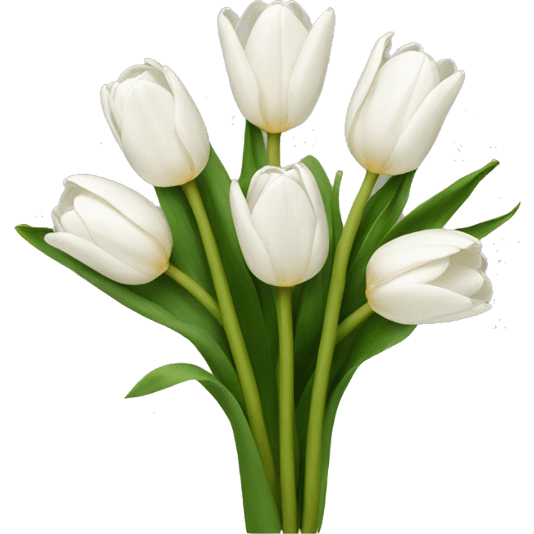 white tulip bouquet  emoji