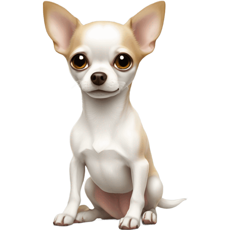 white small chihuahua with with light brown patches emoji