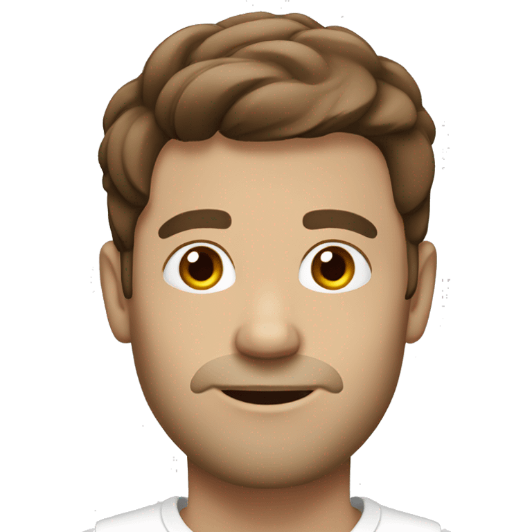 Brown haired man with white cream on face emoji