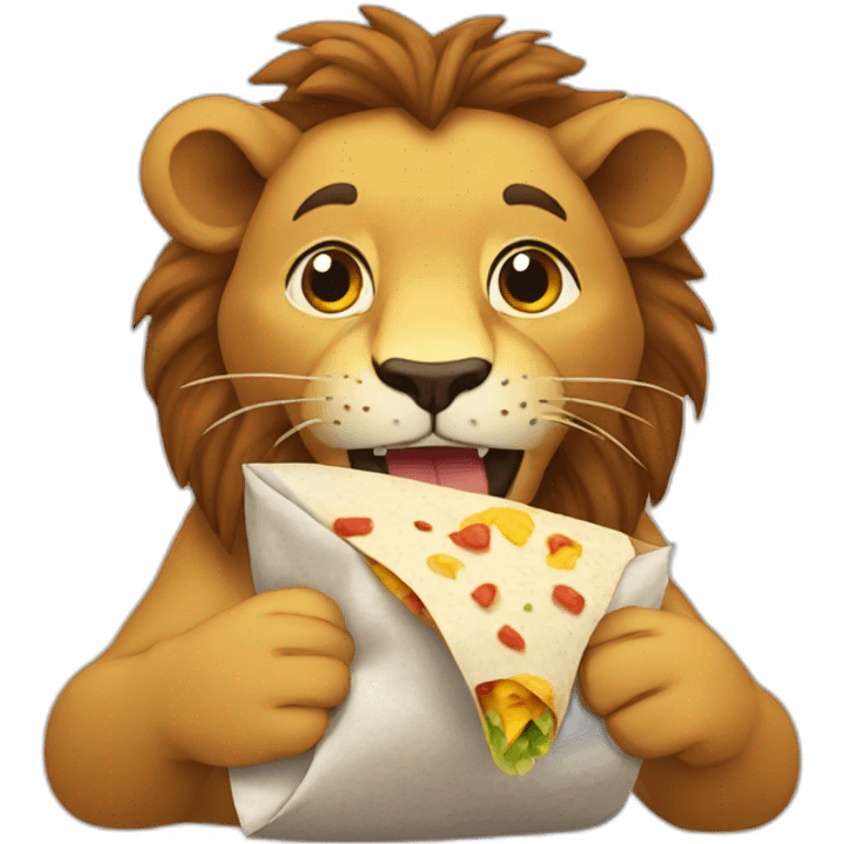 lion eating burrito emoji