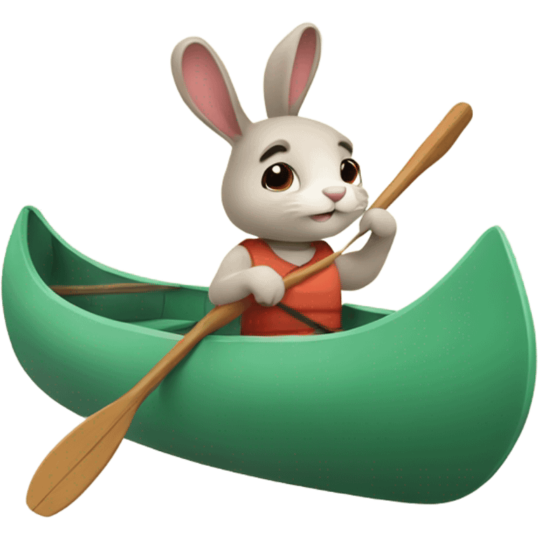 Bunny in canoe emoji