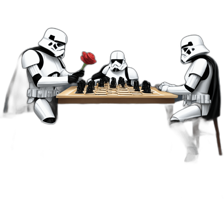 Darth vader playing chess with stormtroopers emoji