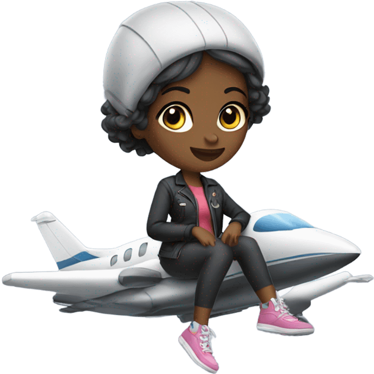 Black girls on jet emoji