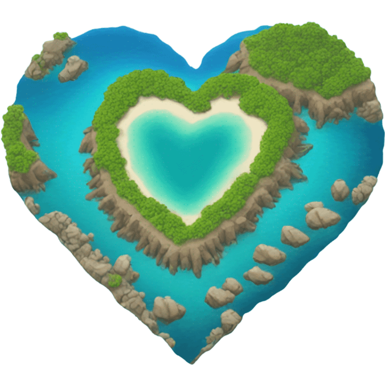 Ocean reef in a the shape of a heart emoji