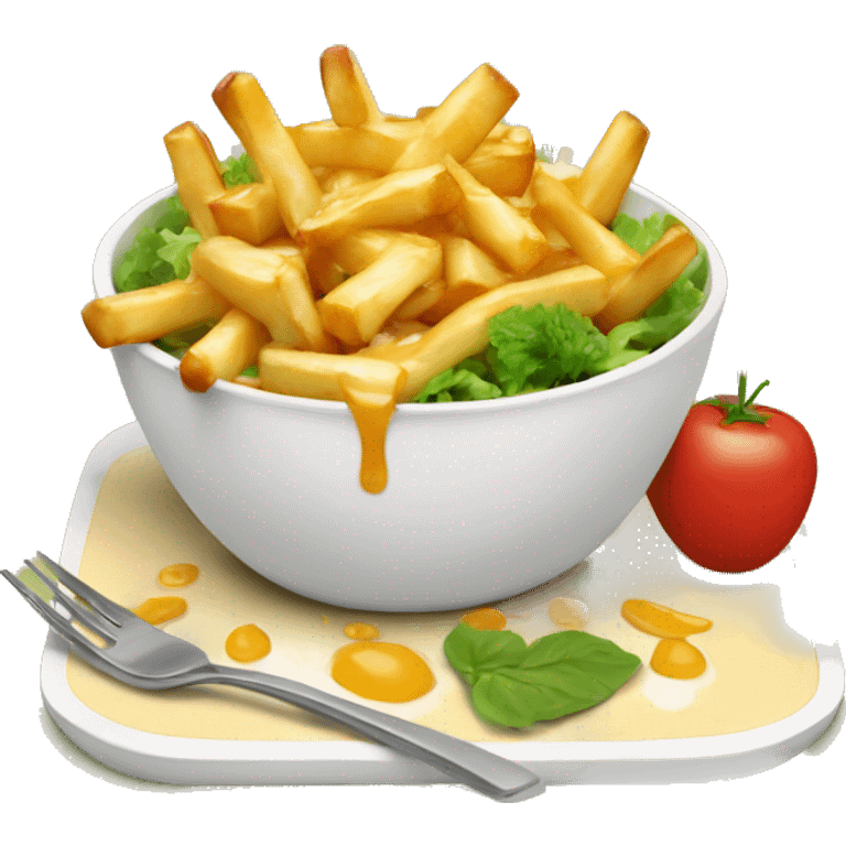 poutine qui mange une salade  emoji