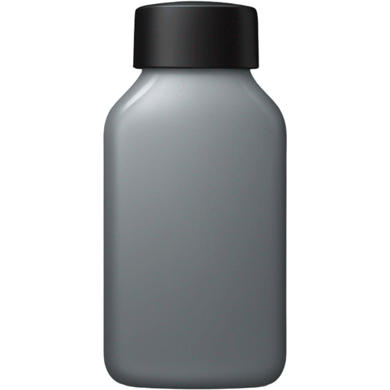 body wash in tall  grey slight  hourglass bottle with black flip lid  emoji