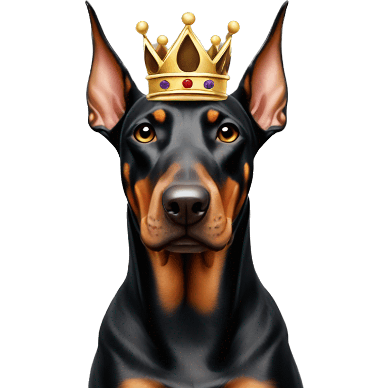 Doberman with crown emoji