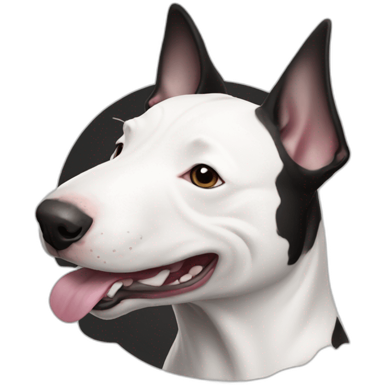 happy black & white bull terrier emoji