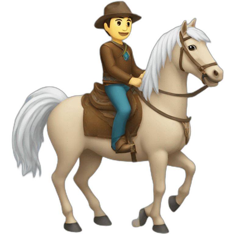 Kazakh guy on horse emoji