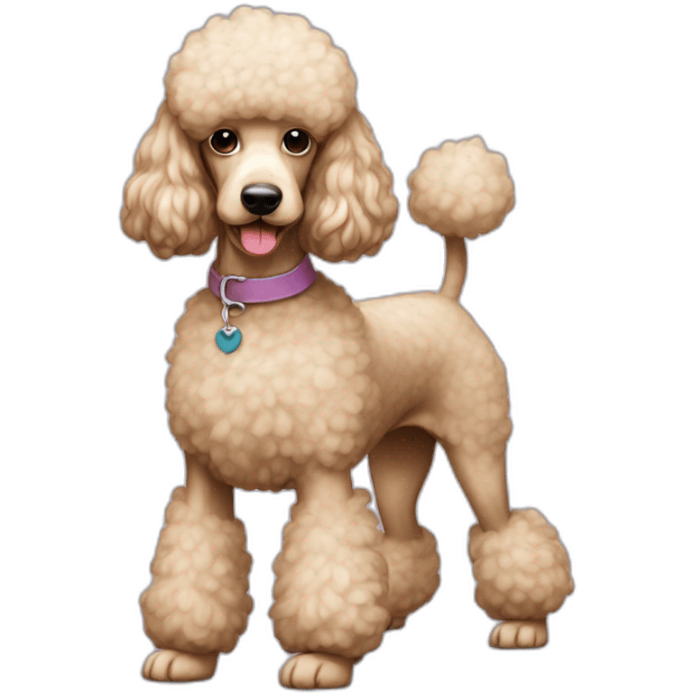 Dog Standart Poodle full body emoji