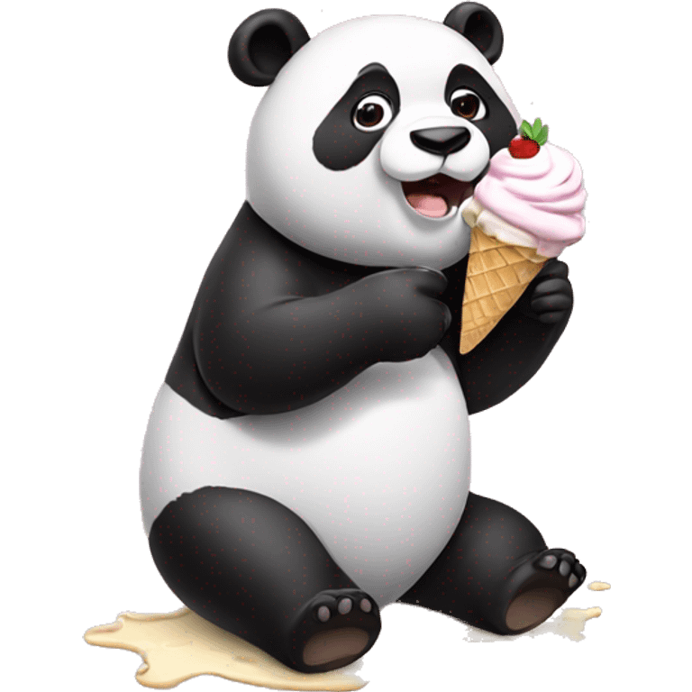 Panda eating ice cream emoji