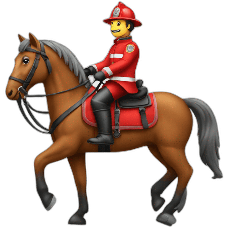 Pompiers sur cheval emoji