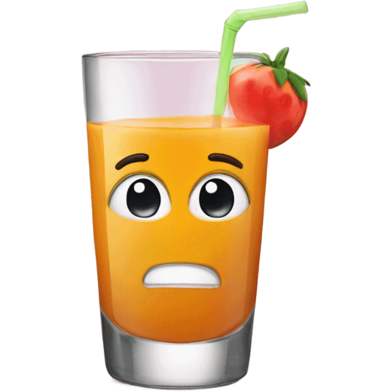 Juice with a face emoji