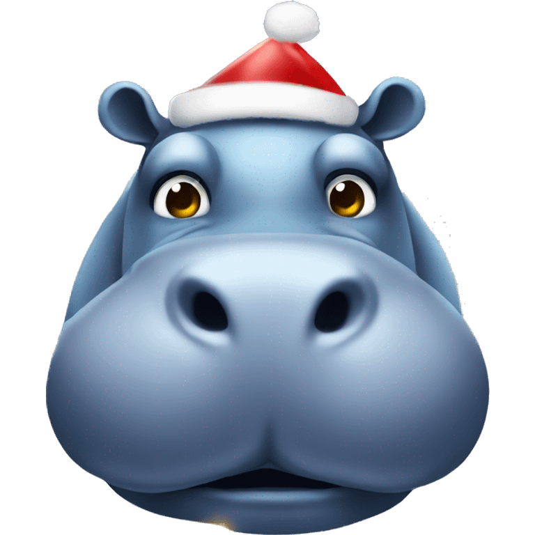 Hippo with Christmas lights  emoji