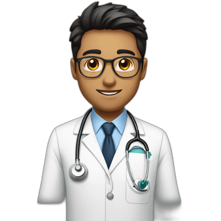 doctor, joven cabello corto rubio emoji