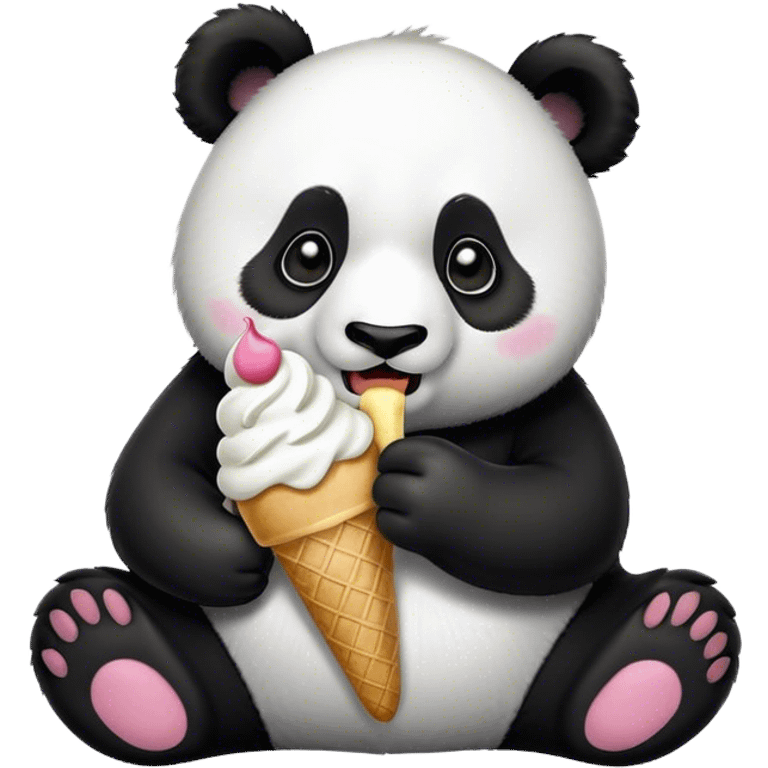 Panda eating ice cream emoji