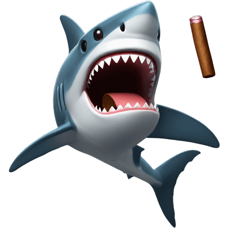 Shark smoking cigar emoji