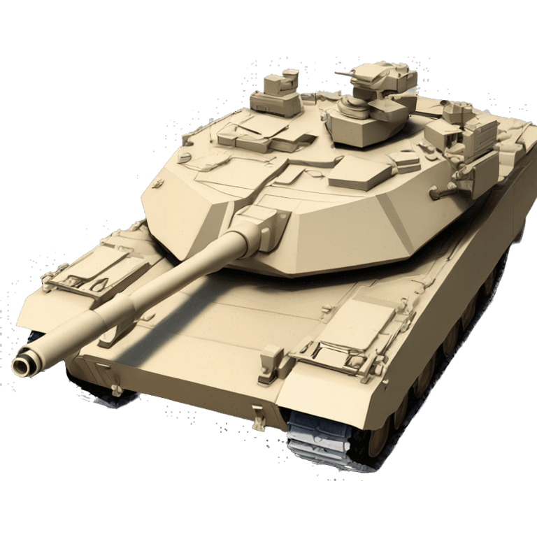 M1 Abrams, cannon visible, overhead perspective, facing up emoji