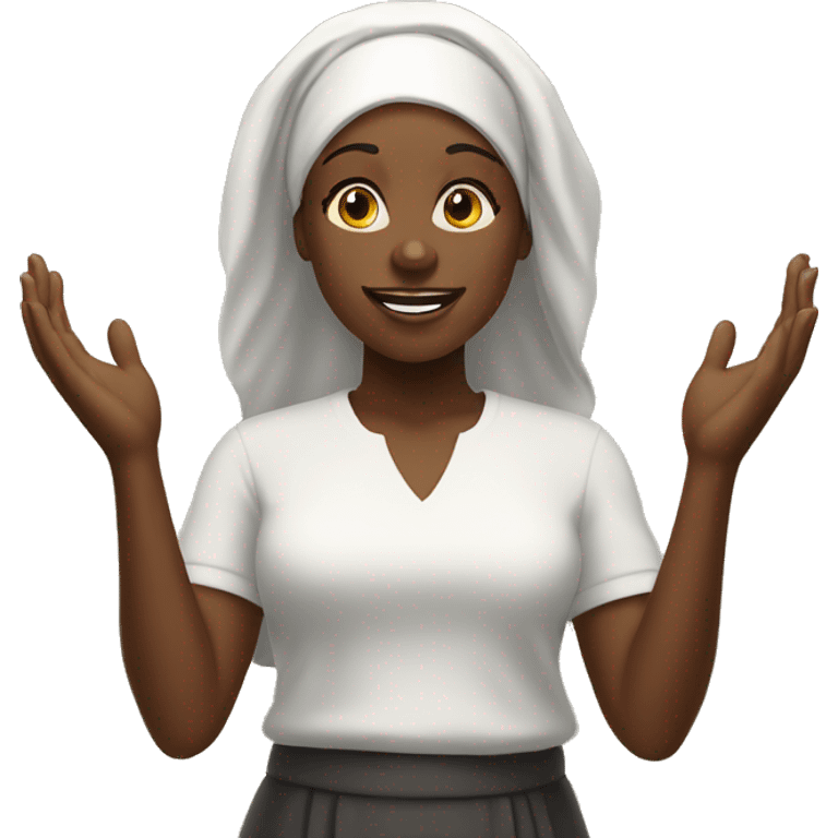 Black female praising God emoji