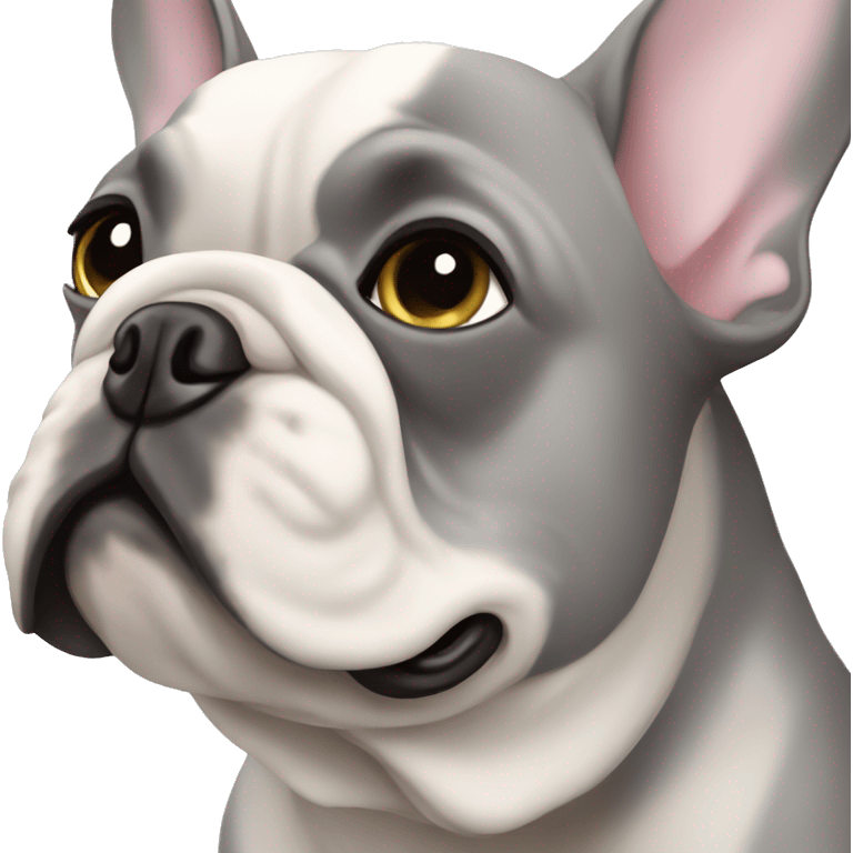 grey french bulldog emoji