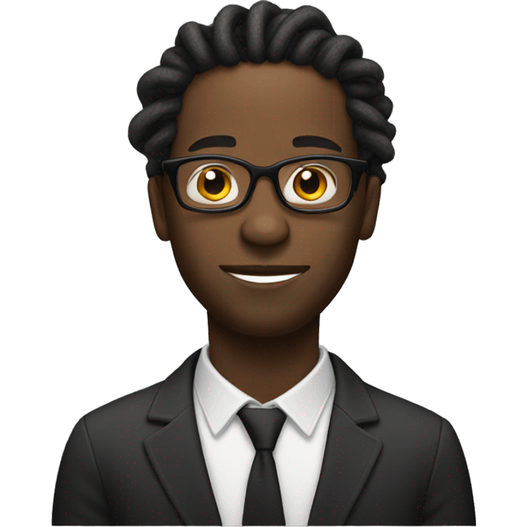 Black man with glasses and locs emoji