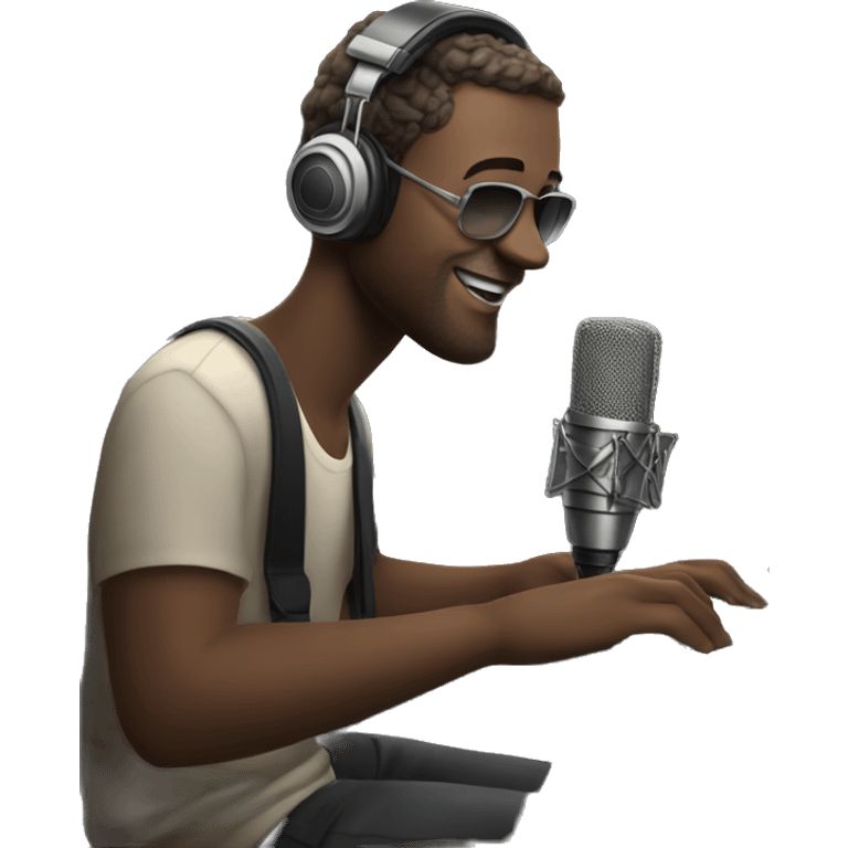 music artist in recording studio emoji