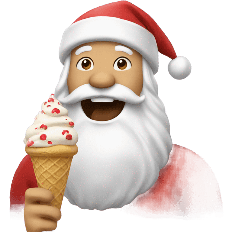 Santa eating ice cream emoji