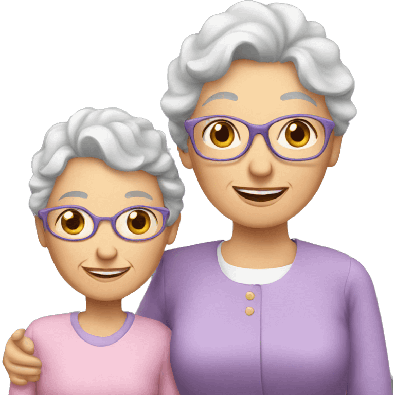 Granny with family emoji