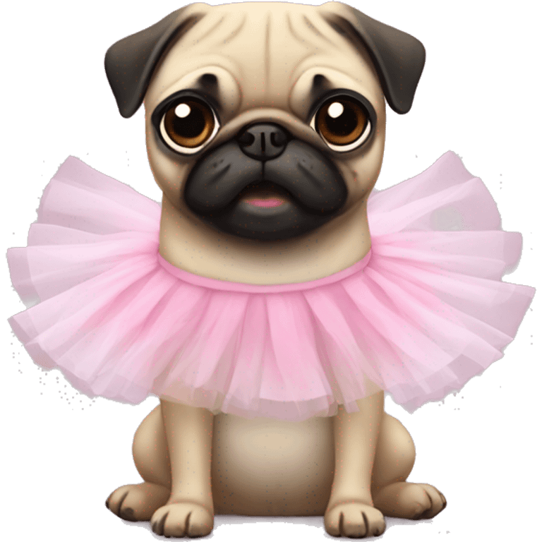 pug with a tutu emoji