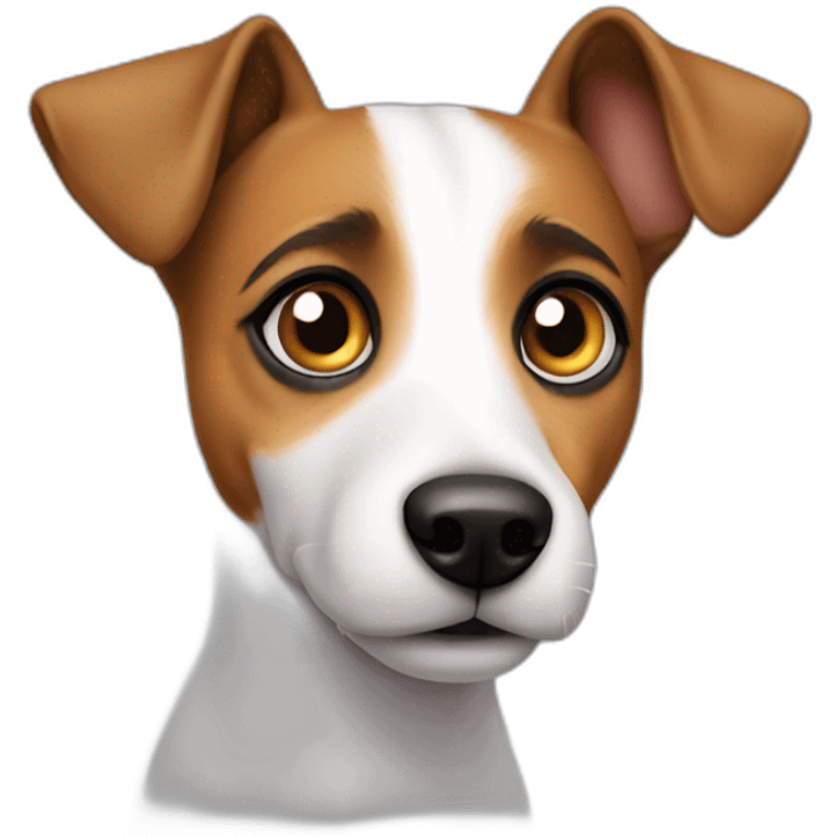 jack russel confused eyes with head tilted to the side emoji