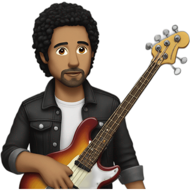 42 year old, bass player, black hair, white dude emoji