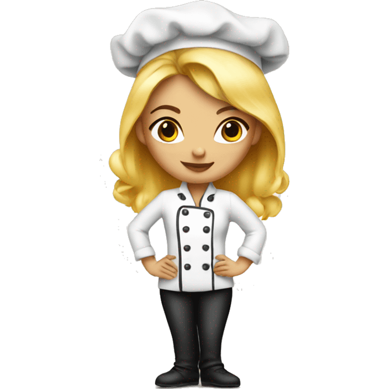 blonde girl tattooed chef emoji