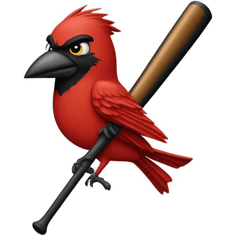 Cardinal on a baseball bat emoji