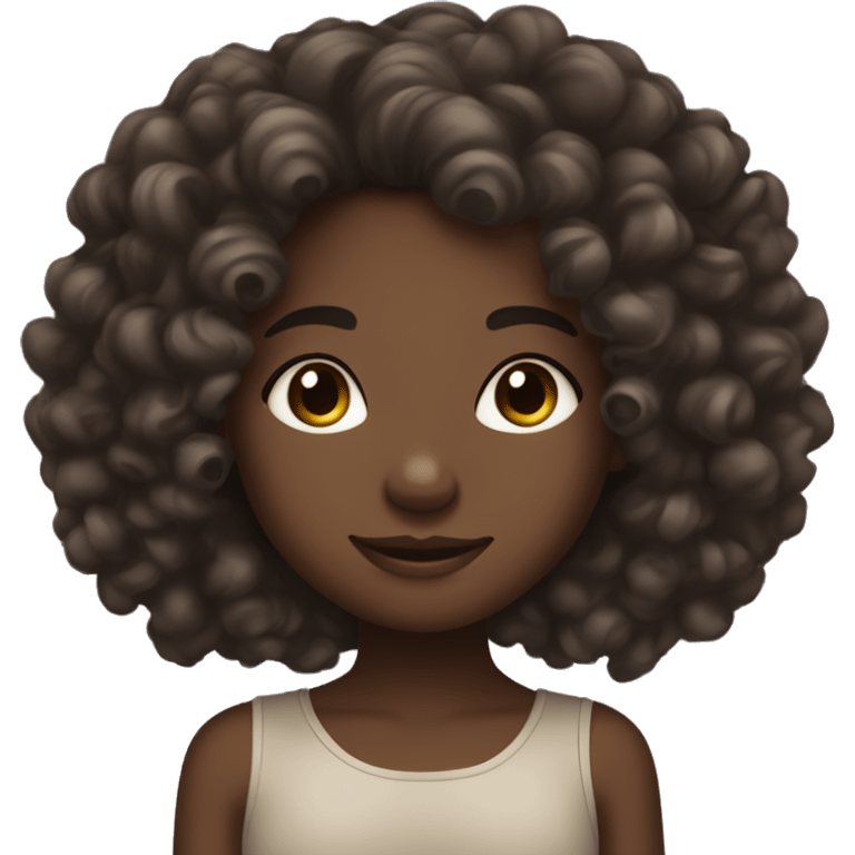 Melanin skinned girl with 3a  curly hair type emoji