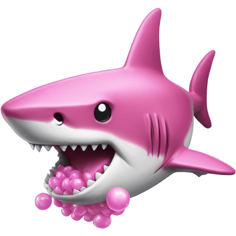 Shark made out of bubble gum emoji