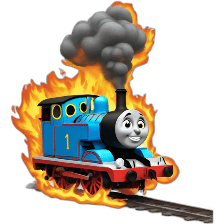 thomas the tank engine on fire emoji