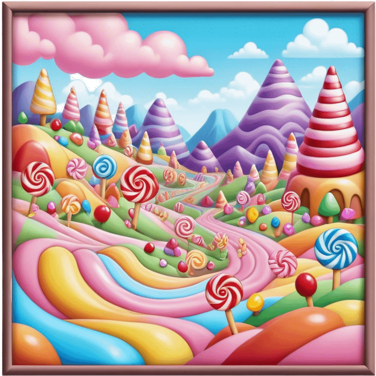 candy land  surreal landscape emoji