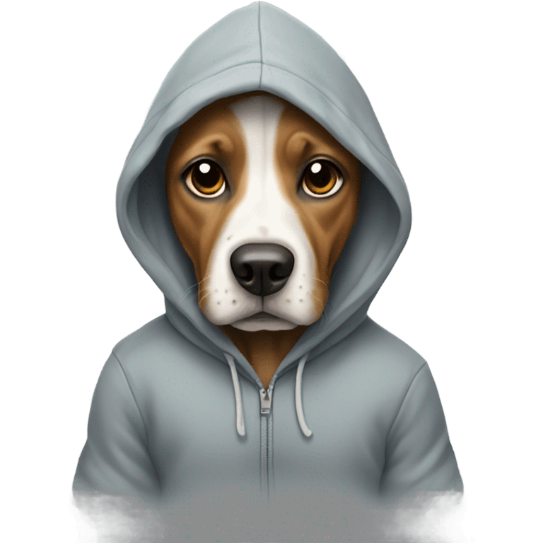 Dog wearing a hoodie emoji