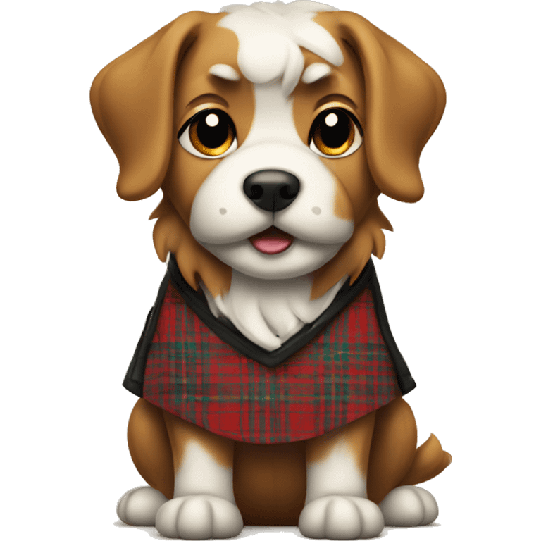 Dog wearing Tartan kilt emoji