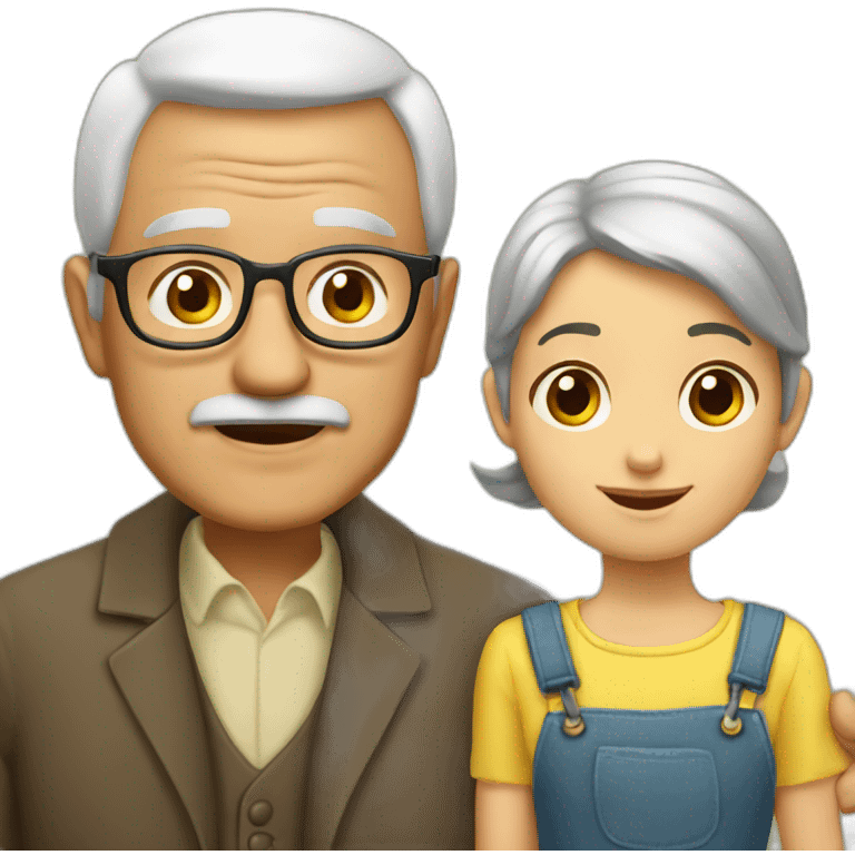 Abuelo con niña emoji