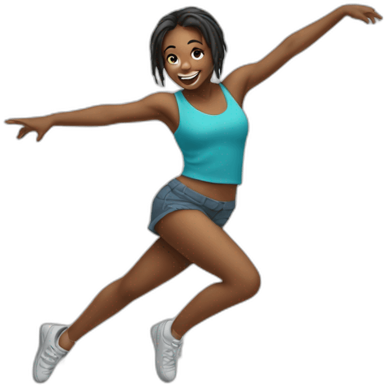 Thrilled girl hip hop dancer emoji