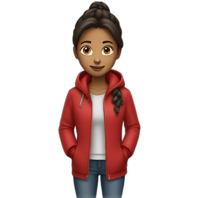 Girl in red jacket emoji