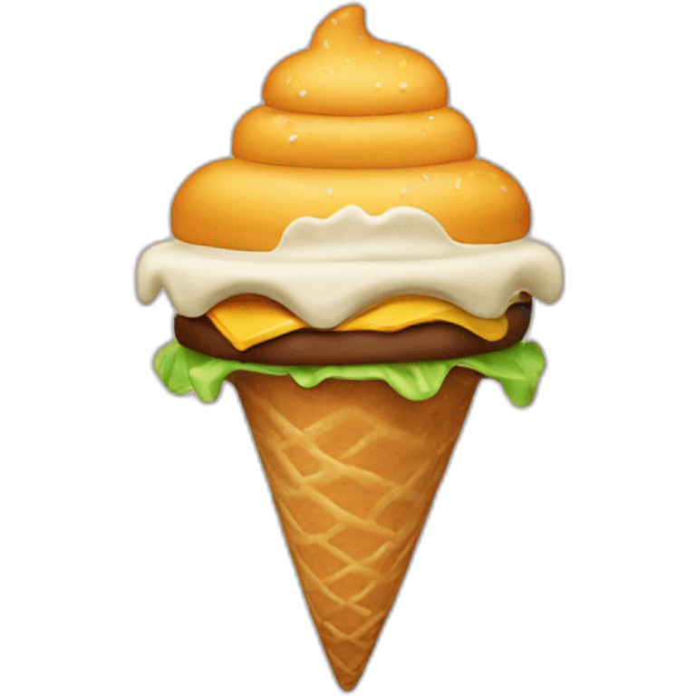 cheeseburger ice cream cone emoji