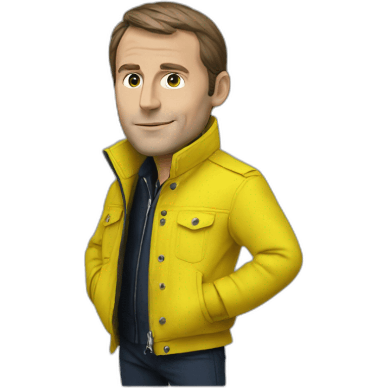 Macron in yellow jacket emoji