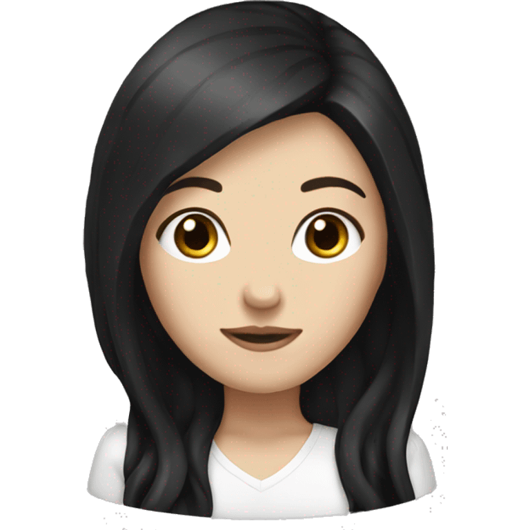 white girl with brown long black hair  emoji