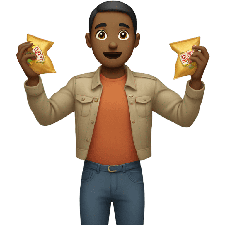 human with hands around snack  emoji