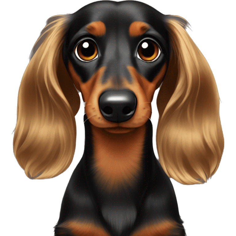 Long hair sable dachshund emoji