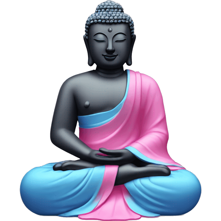 Pink and blue Buddha statue  emoji