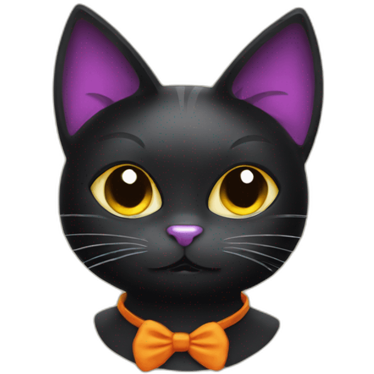 a black cat disguise in halloween costume emoji